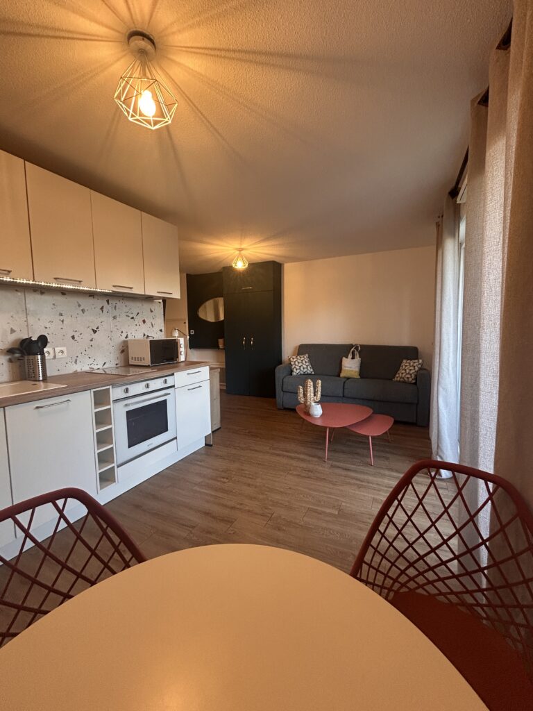 Vue cuisine et salon